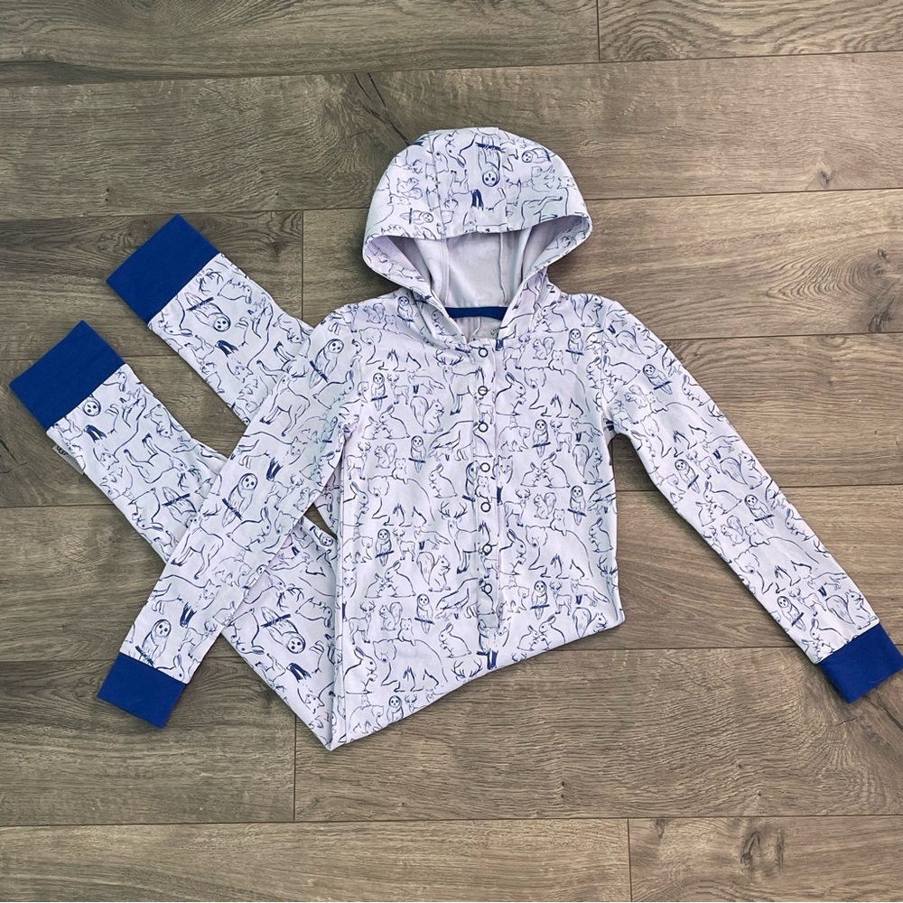 UGG Australia Woodland Animals Girls XS 4/6 Purple Hooded Onesie Jumpsie